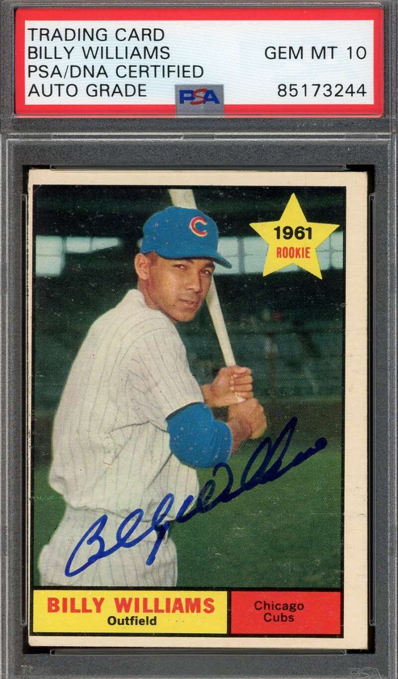 Billy Williams Gem Mint 10 PSA DNA Signed 1961 Topps Rookie Autograph 3
