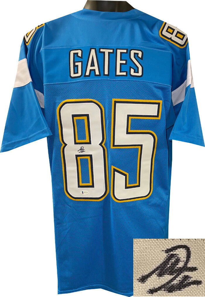 Antonio Gates signed San Diego Light Blue Red Custom Pro Style Jersey XL-Beckett