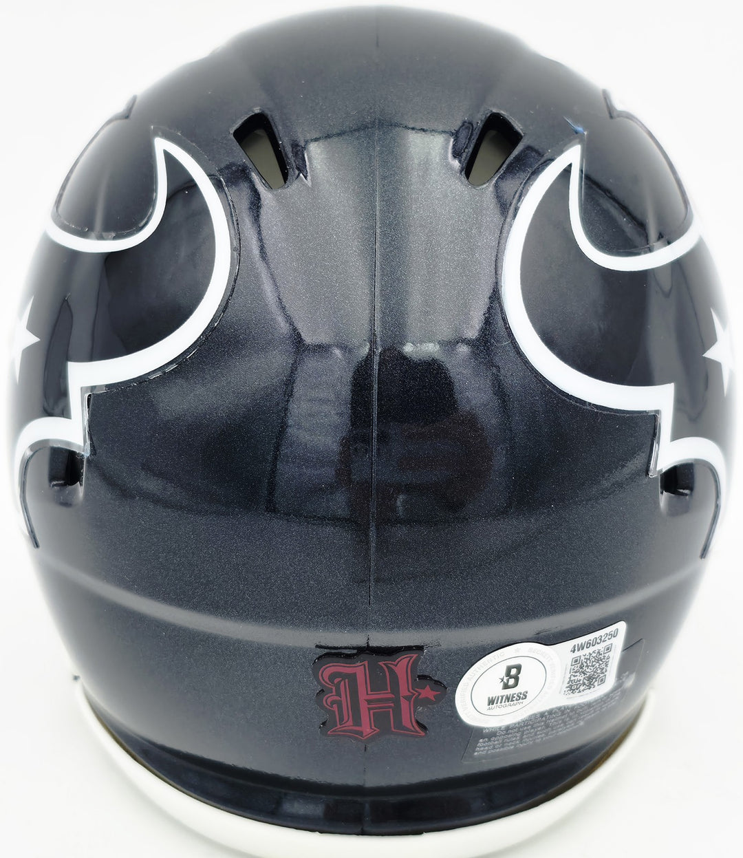 Andre Johnson Signed Houston Texans Blue Speed Mini Helmet Beckett Witness