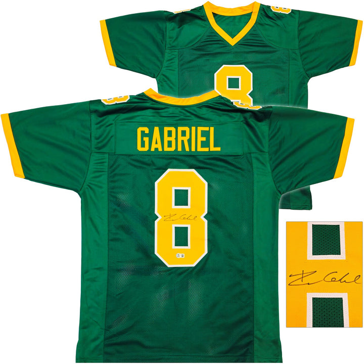 Oregon Ducks Dillon Gabriel Signed Green Jersey Beckett Wit