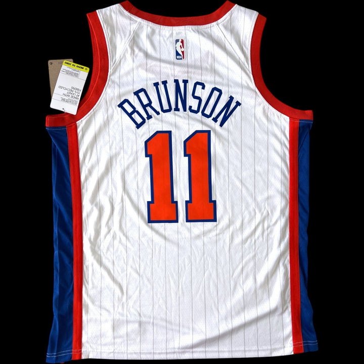 2025 2026 NEW YORK KNICKS TEAM SIGNED NIKE BASKETBALL JERSEY JALEN BRUNSON + JSA