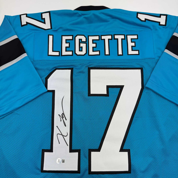 Autographed/Signed Xavier Legette Carolina Blue Jersey Beckett BAS COA