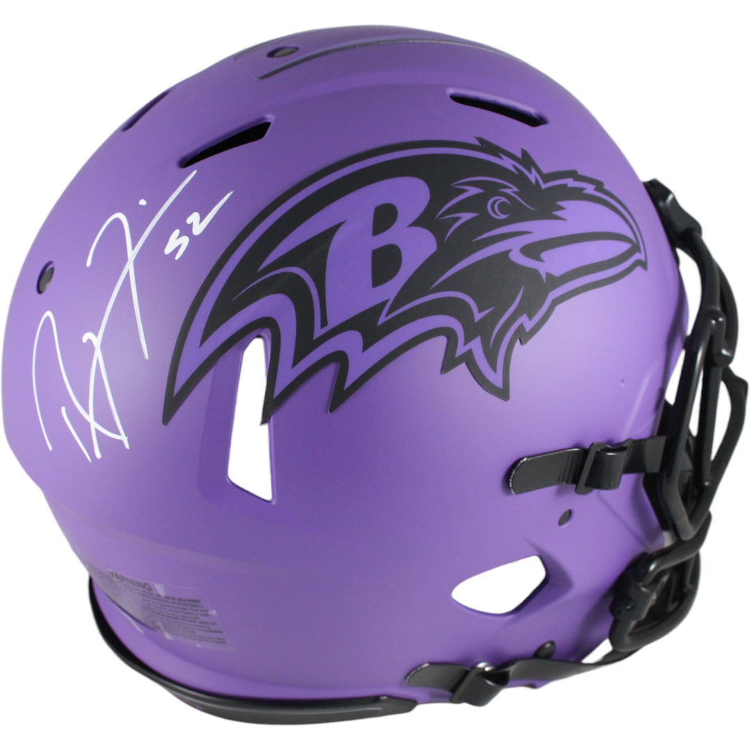 Ray Lewis Autographed Baltimore Ravens Rave Authentic Helmet Beckett 49545