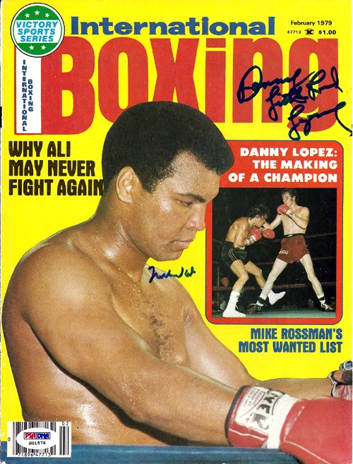 Muhammad Ali & Danny Lopez Auto International Boxing Magazine Cover PSA/DNA