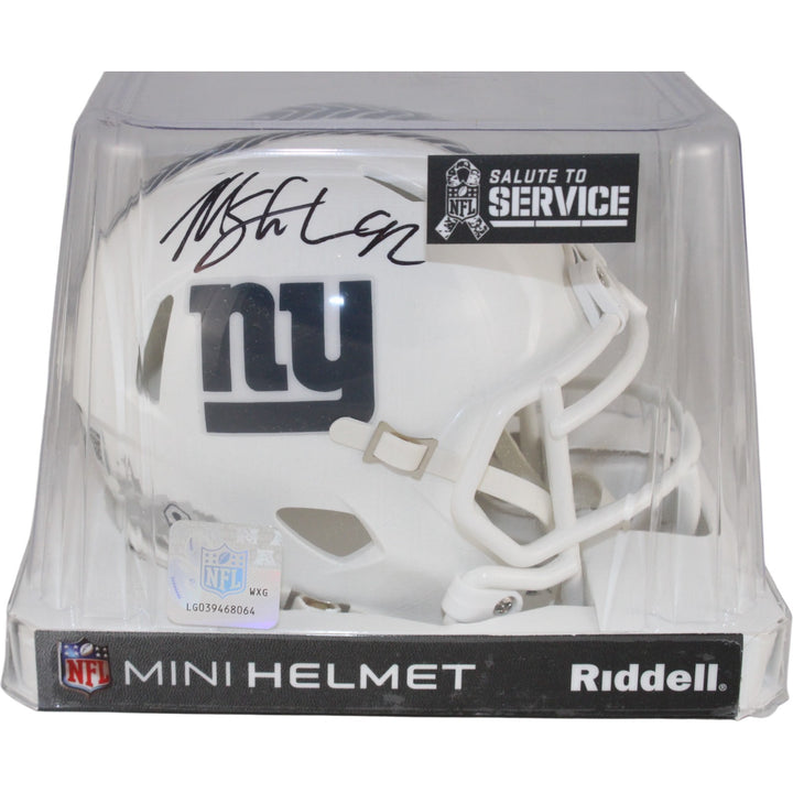 Michael Strahan Autographed New York Giants 24 STS Mini Helmet Beckett 53883