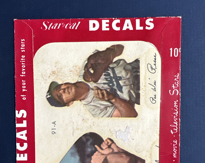 1952 Gil Hodges & Pee Wee Reese Star Cal Decal Brooklyn Dodgers card hof rare