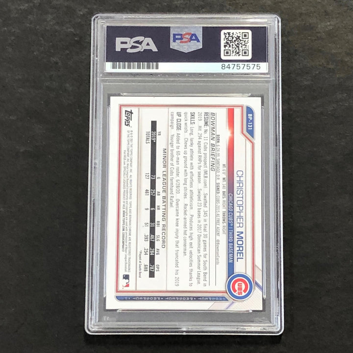 2021 Bowman 1st Edition Paper #BP-131 Christopher Morel Signed Card PSA Slabbed