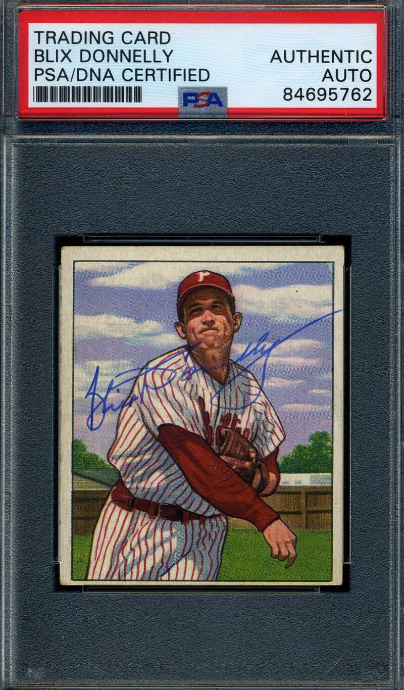 Blix Donnelly PSA DNA Signed 1950 Bowman Autograph