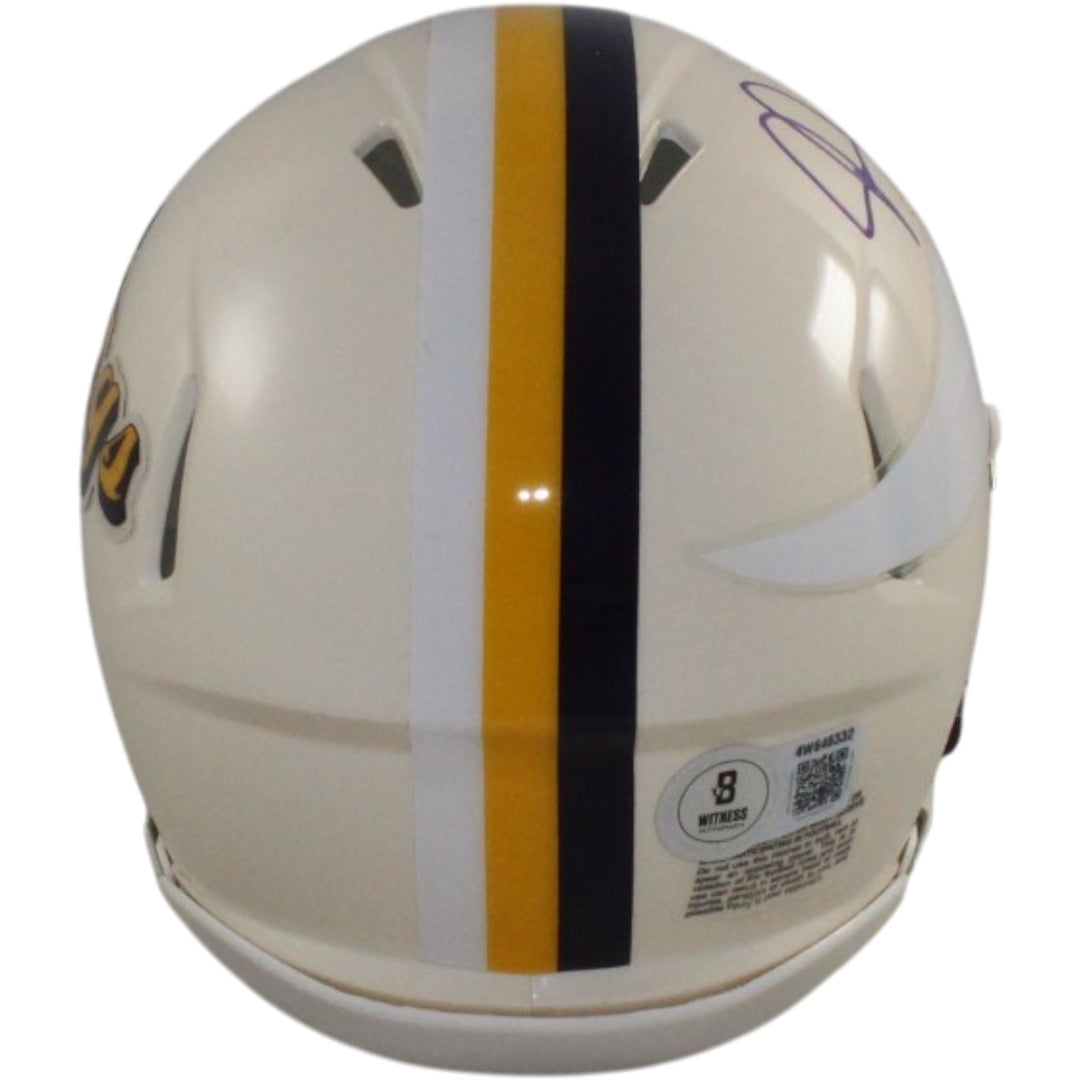 Justin Jefferson Autographed Minnesota Vikings Retro Mini Helmet Beckett W 56177