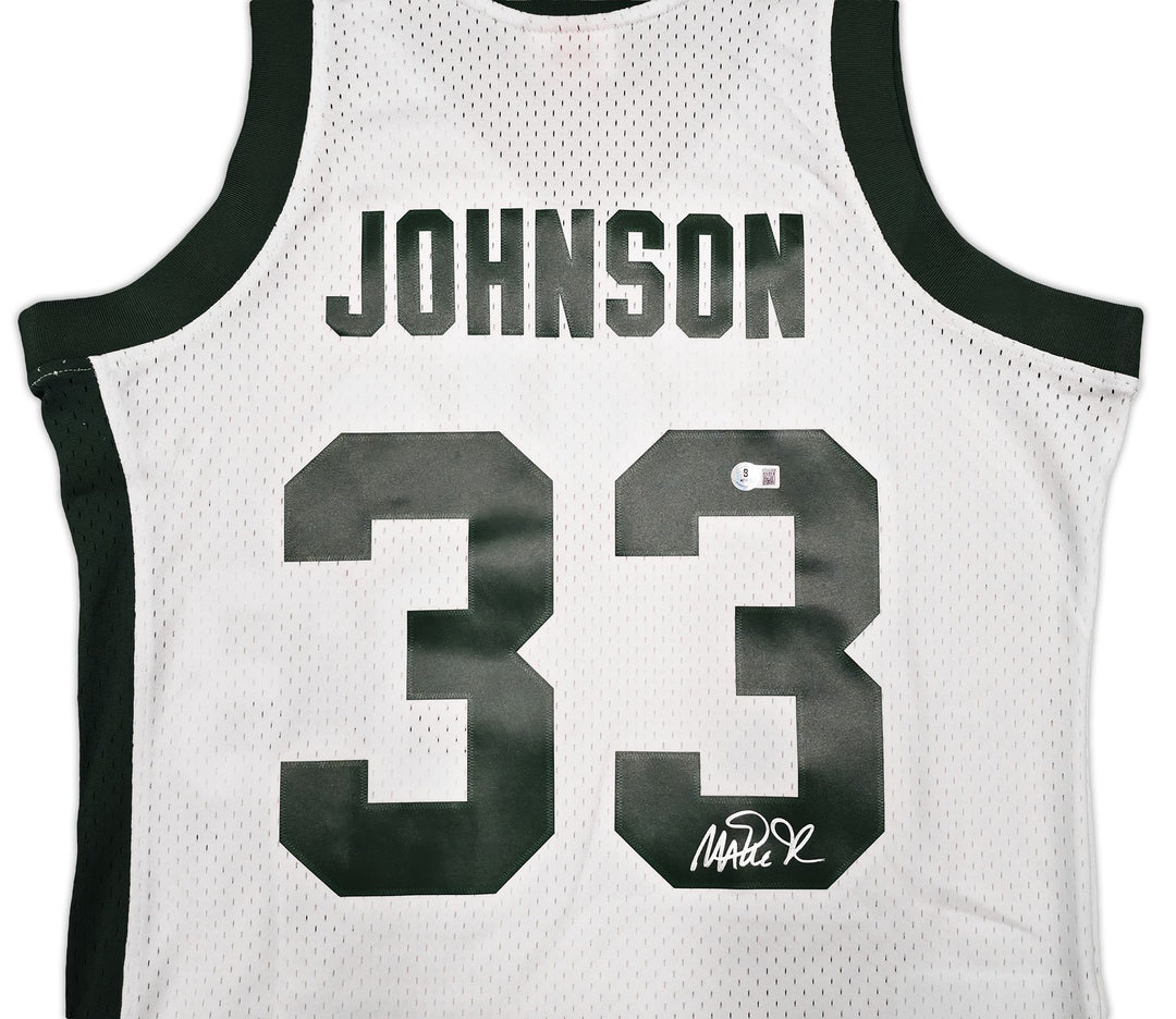 Michigan State Spartans Magic Johnson White Signed Auth Jersey Beckett BAS