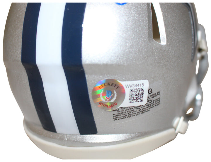 Drew Pearson Autographed Dallas Cowboys Speed Mini Helmet HOF BAS 37335