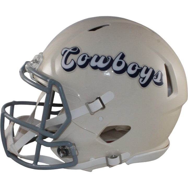 Emmitt Smith Autographed Dallas Cowboys Authentic Retro Helmet Beckett 57526
