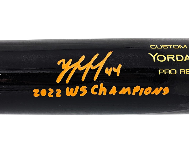 Yordan Alvarez Auto Black Victus Player Model Bat Astros 2022 WS Champs Beckett