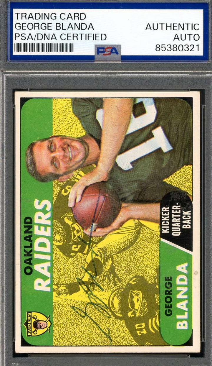 George Blanda PSA DNA Vintage Signed 1968 Topps Autographed
