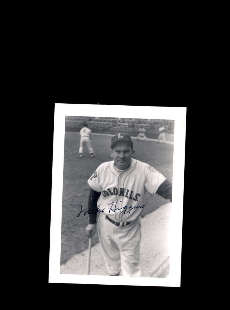Pinky Higgins JSA  Signed Vintage 3x5 1950`s Louisville Colonels Original Photo