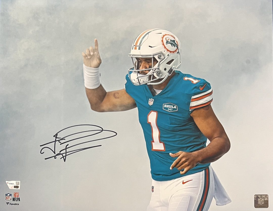 Tua Tagovailoa Autographed Miami Dolphins 16x20 Photo FAN 42769