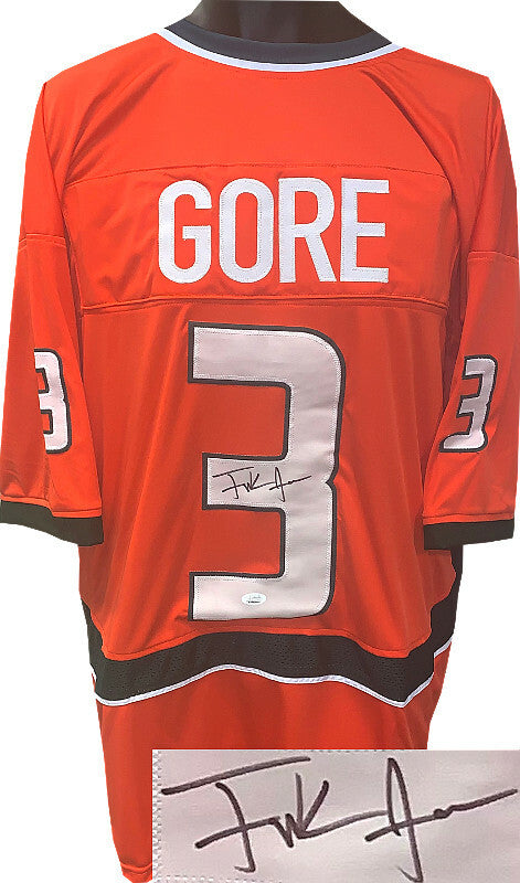 Frank Gore signed Miami Orange Custom Stitched College Jersey XL - JSA ITP