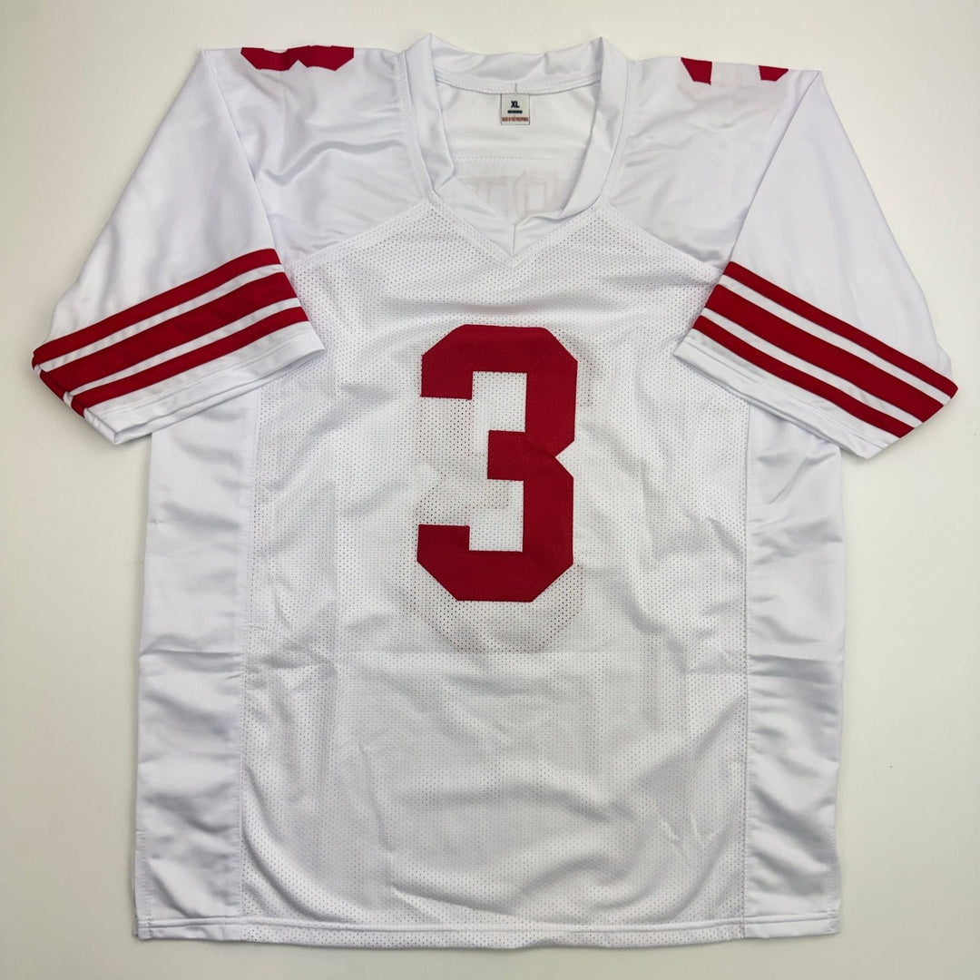 Autographed/Signed Abdul Carter New York White Football Jersey BAS COA