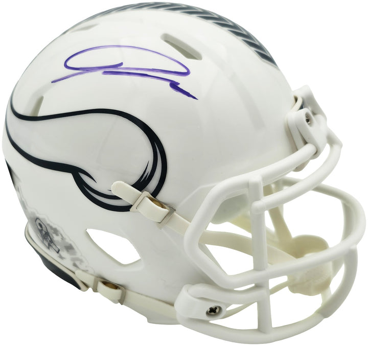 Jordan Addison Auto Vikings White 24 Salute To Service Speed Mini Helmet Beckett