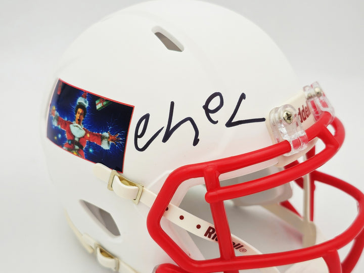 Chevy Chase Auto Signed Christmas Vacation White Speed Mini Helmet Beckett Wit