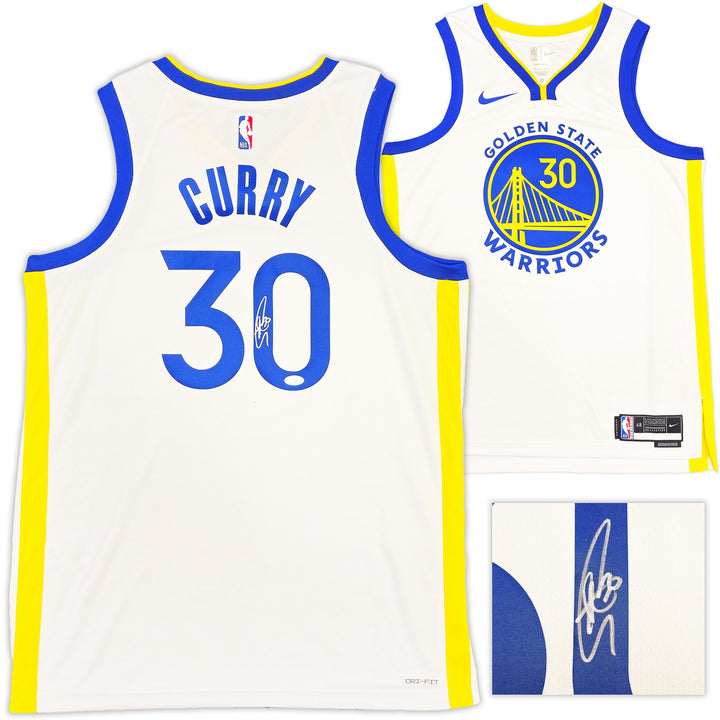 Warriors Stephen Curry Auto White Nike Swingman Association Edt Jersey Sz 48 JSA