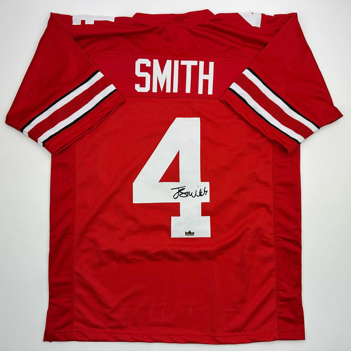 Facsimile Autographed Jeremiah Smith Ohio State Red Reprint Jersey Size Men's XL