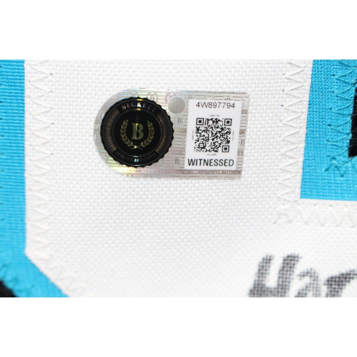 Luke Kuechly Autographed Pro Style sz XL Black Jersey HOF Beckett Witness 56888