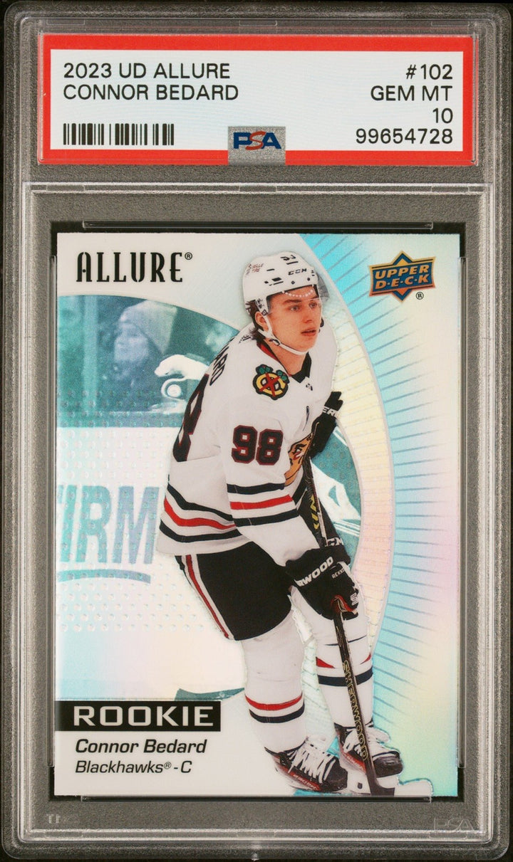 Graded 2023 Upper Deck Allure Connor Bedard #102 Rookie RC Card PSA 10