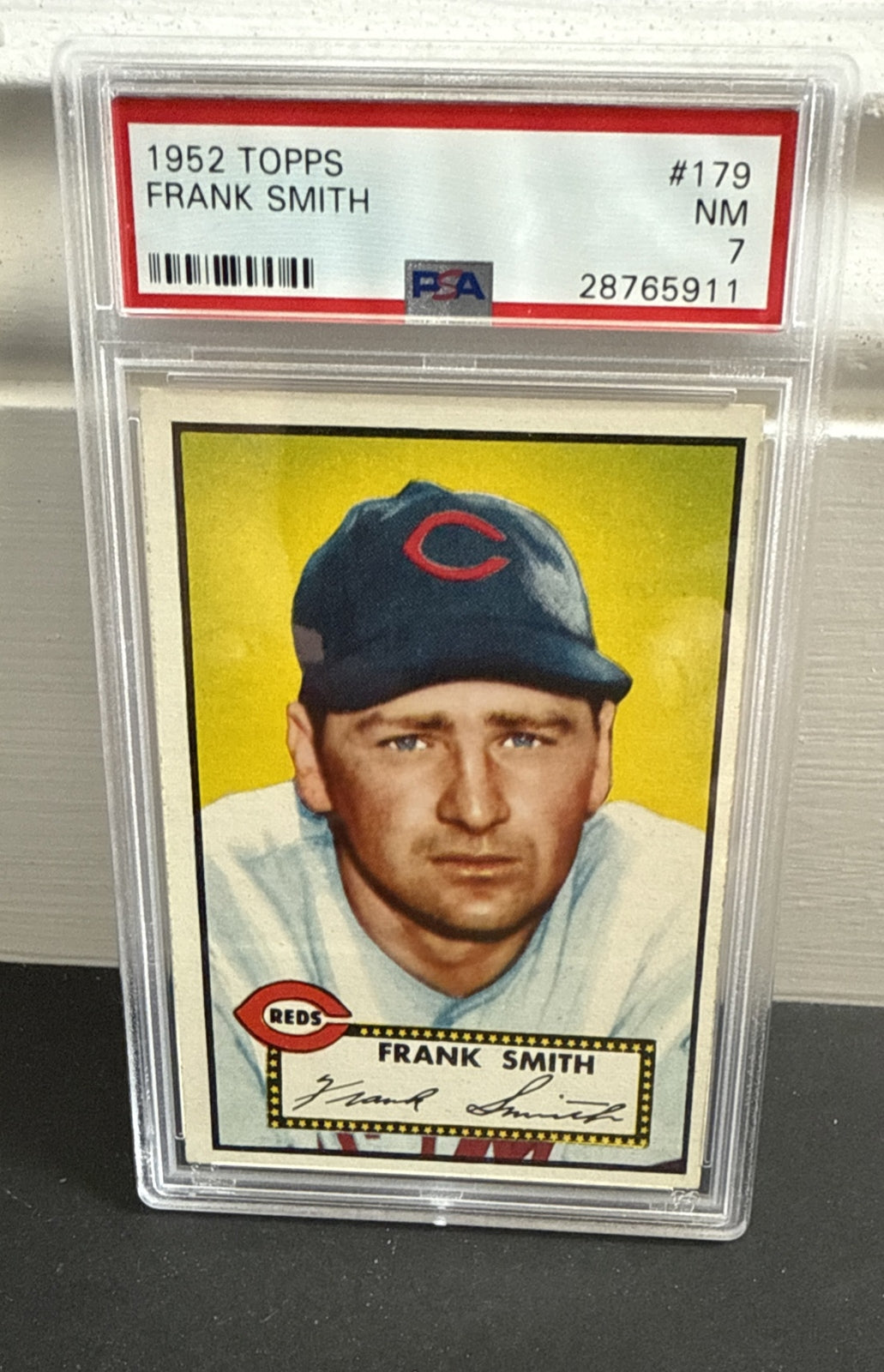 1952 Topps FRANK SMITH #179 PSA 7 Nm Near Mint Razor Sharp Clean Reds