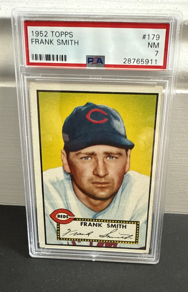 1952 Topps FRANK SMITH #179 PSA 7 Nm Near Mint Razor Sharp Clean Reds