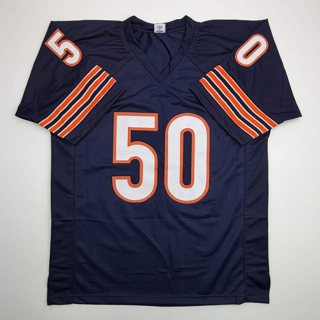 Autographed/Signed MIKE SINGLETARY HOF 98 Chicago Blue Football Jersey JSA COA
