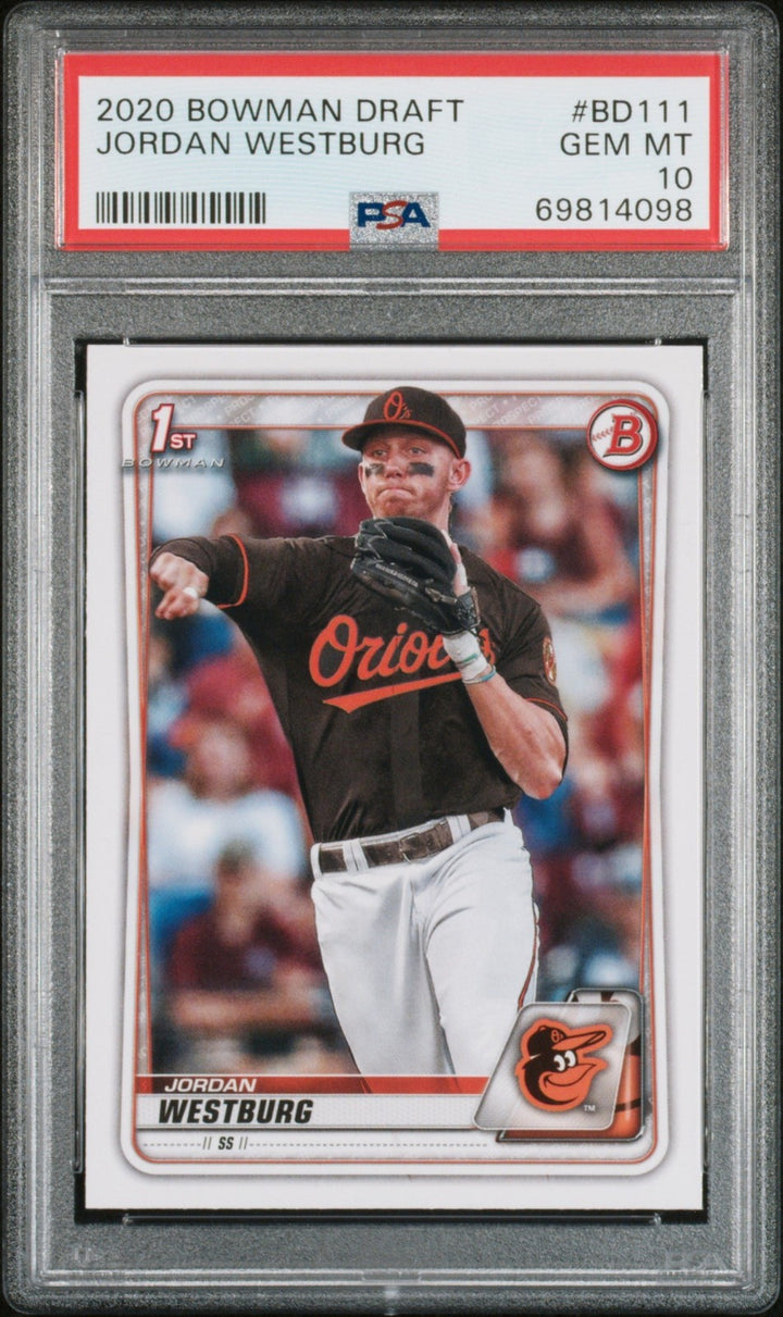 Graded 2020 Topps Bowman Draft Jordan Westburg #BD111 RC Card PSA 10