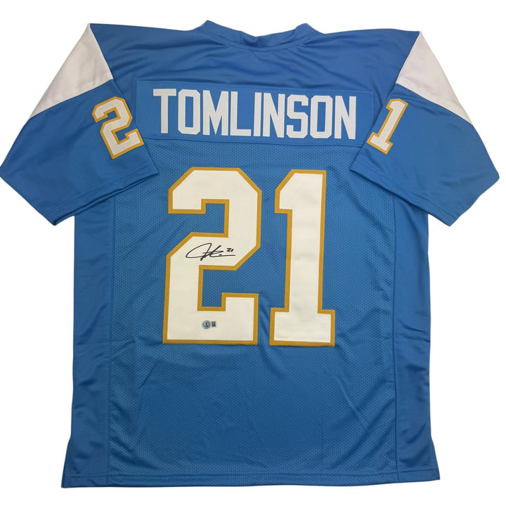 Autographed/Signed LADAINIAN TOMLINSON San Diego Powder Blue Jersey JSA COA Auto