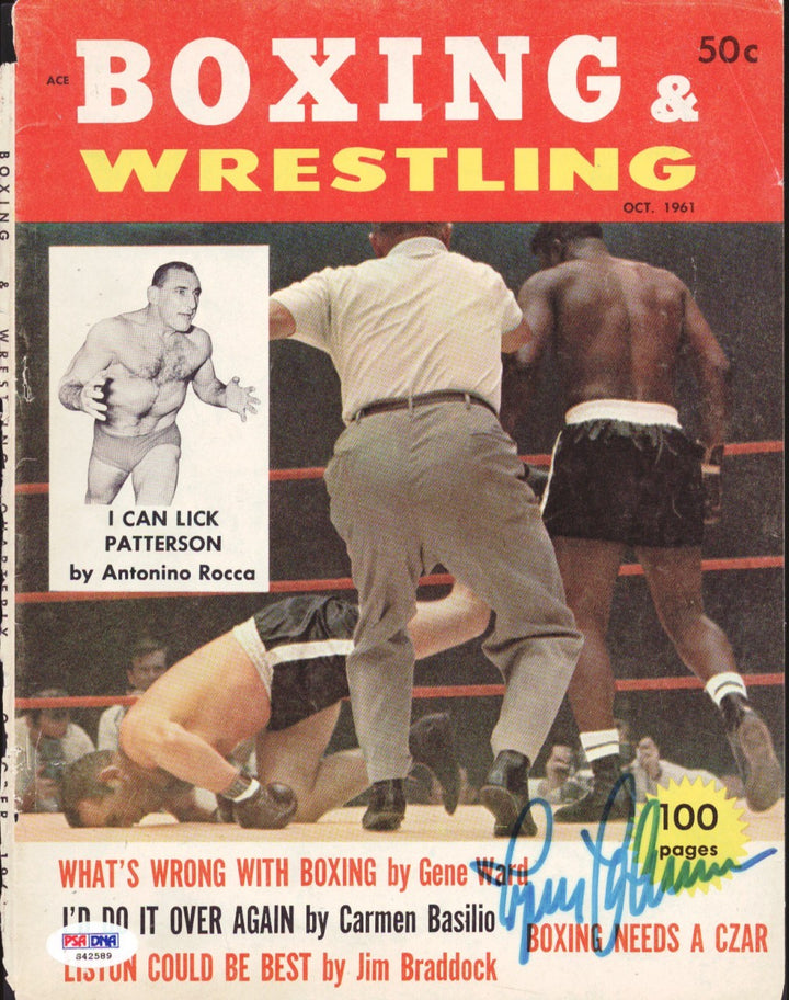 Ingemar Johansson Autographed Signed Boxing & Wrestling Magazine Cover PSA/DNA