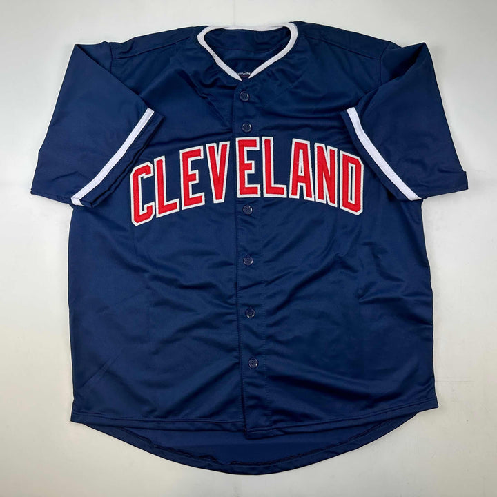 Facsimile Autographed Jim Thome Cleveland Blue Reprint Jersey Size Men's XL