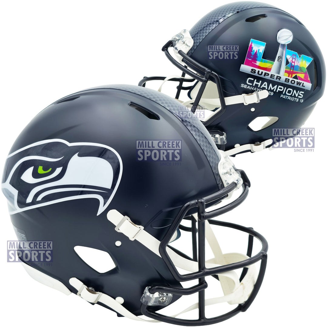 Unsigned Seahawks SB LX Champions Logo Full Sz Speed Authentic Helmet