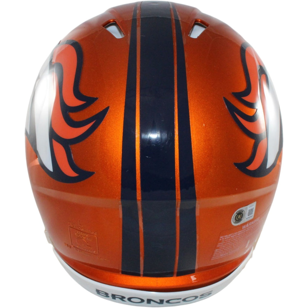 Bo Nix Autographed Denver Broncos Authentic Flash Helmet Beckett Witness 57284