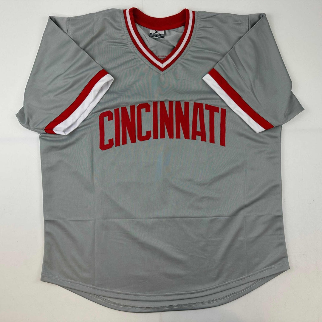 Autographed/Signed Tony Perez Cincinnati Grey Jersey Beckett BAS COA