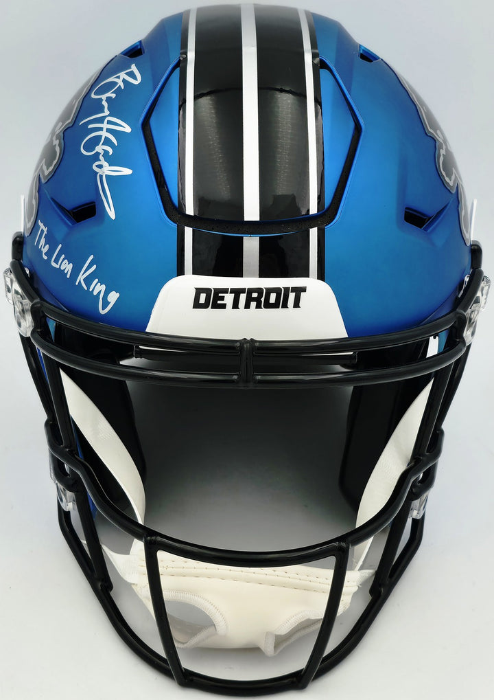 Barry Sanders Auto Lions Blue Full Size SpeedFlex Authentic Helmet "Lion King"