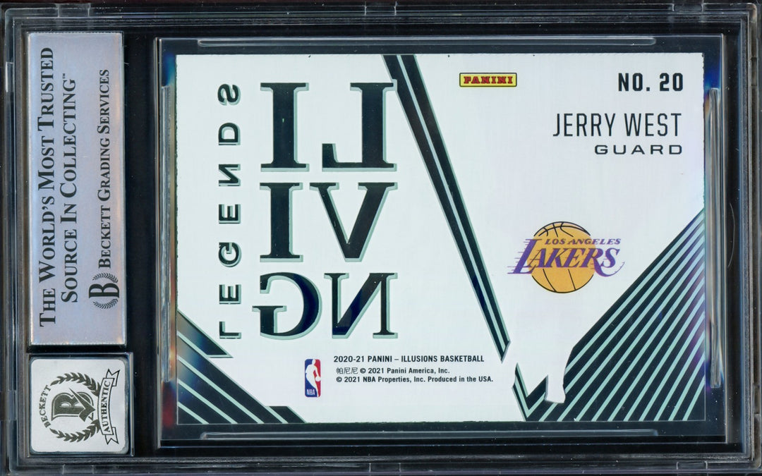 Jerry West Auto 2020-21 Panini Illusions Living Legends Emerald Card Sig 10