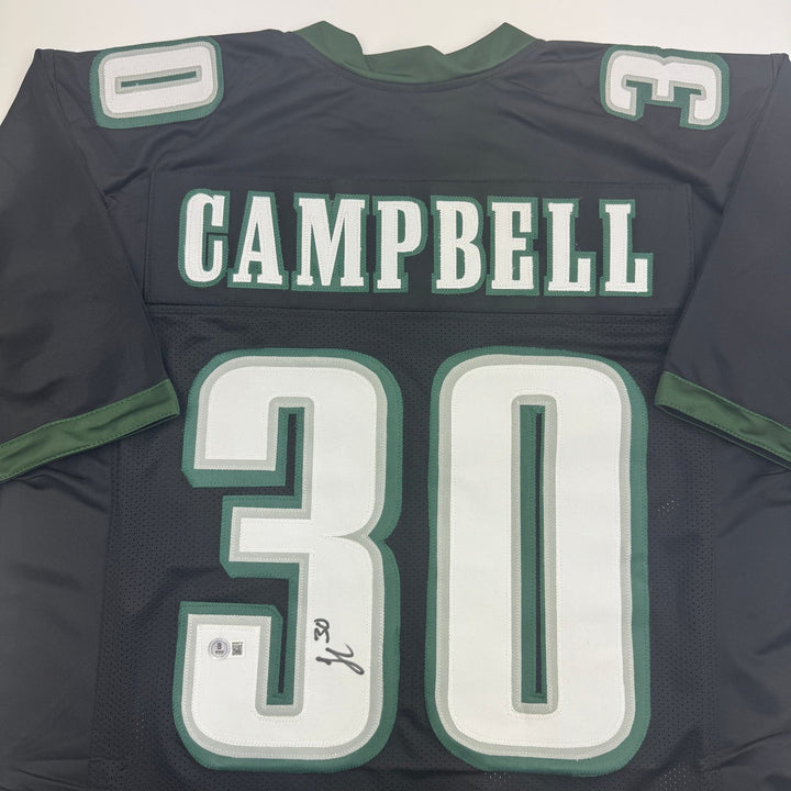 Autographed/Signed Jihaad Campbell Philadelphia Black Football Jersey BAS COA
