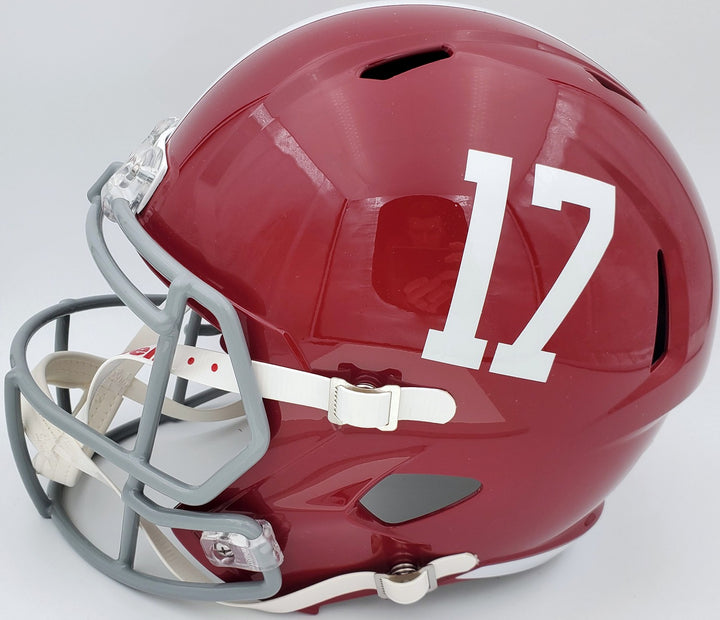 Devonta Smith Signed Alabama Crimson Tide Full Size Speed Replica Helmet Beckett