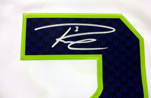 Seattle Seahawks Russell Wilson Signed White Nike Twill Jersey Size XXL RW Holo
