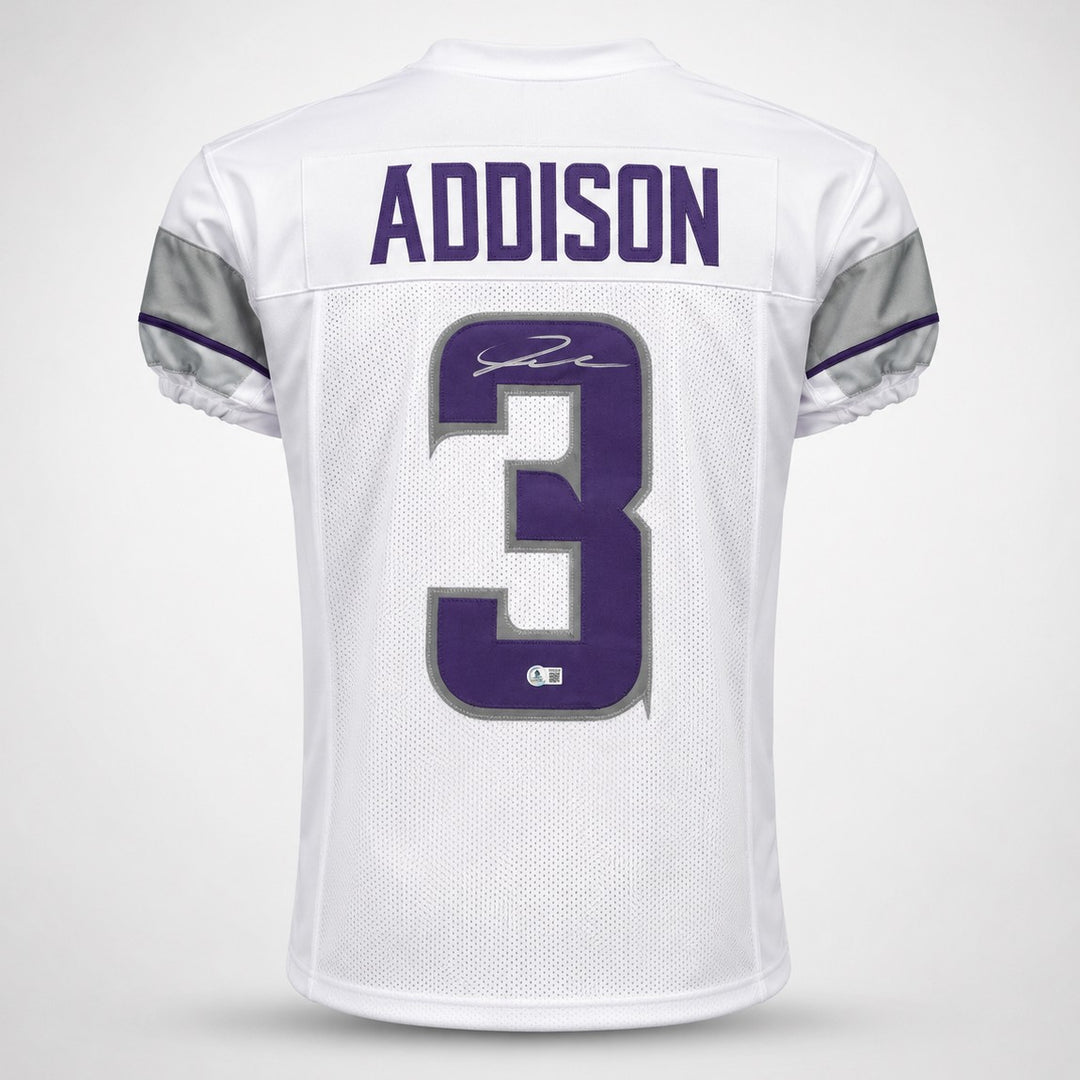 Minnesota Vikings Jordan Addison Signed White Jersey Beckett BAS QR