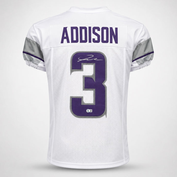 Minnesota Vikings Jordan Addison Signed White Jersey Beckett BAS QR