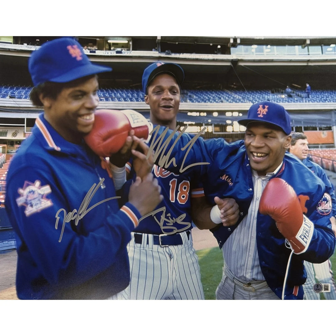 Tyson Strawberry Gooden Autographed New York Mets 16x20 Photo Beckett WIT 58257