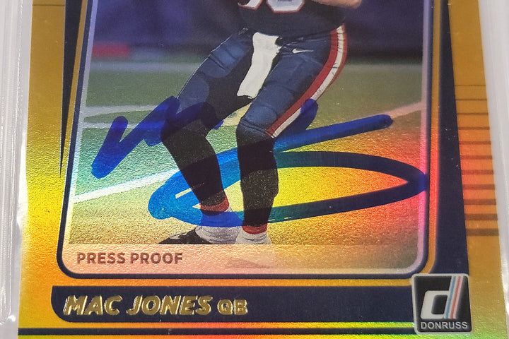Mac Jones Signed 2021 Donruss Gold Press Proof Premium RC 255 Patriots Beckett