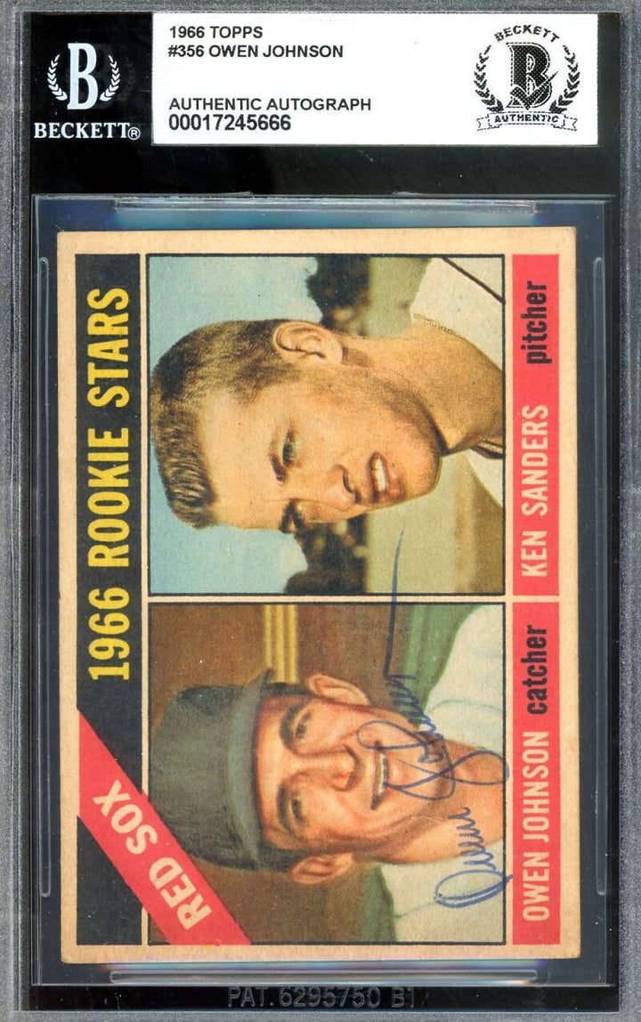Owen Johnson Beckett BAS Signed 1966 Topps Venezuelan Rookie Autograph