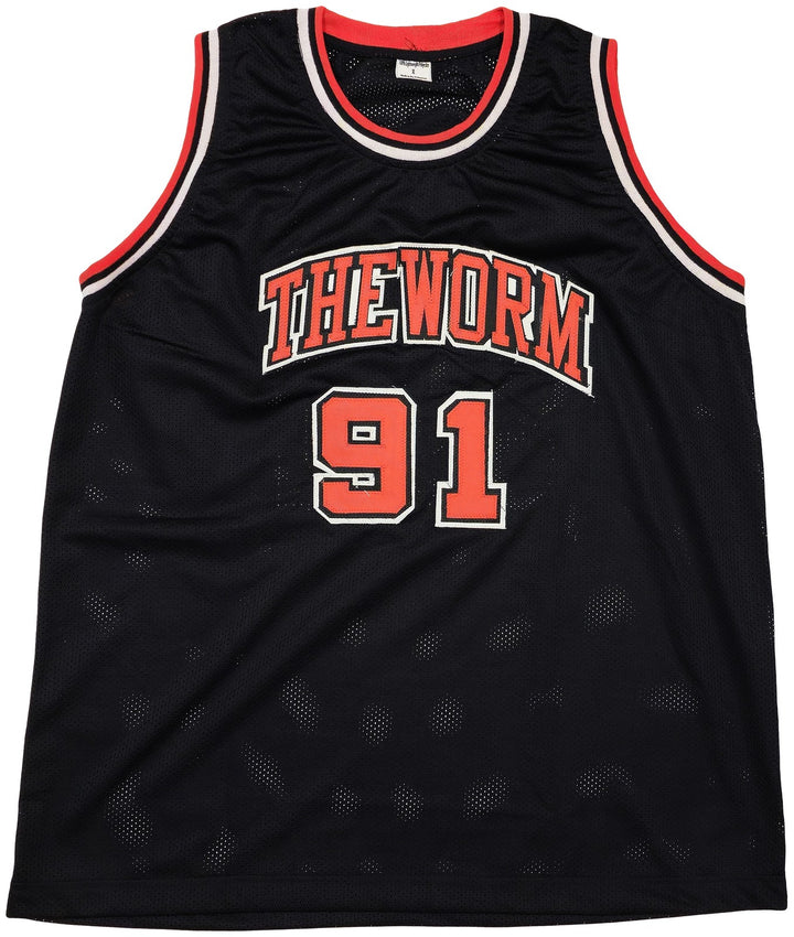 Chicago Bulls Dennis Rodman Autographed Signed Black Jersey JSA