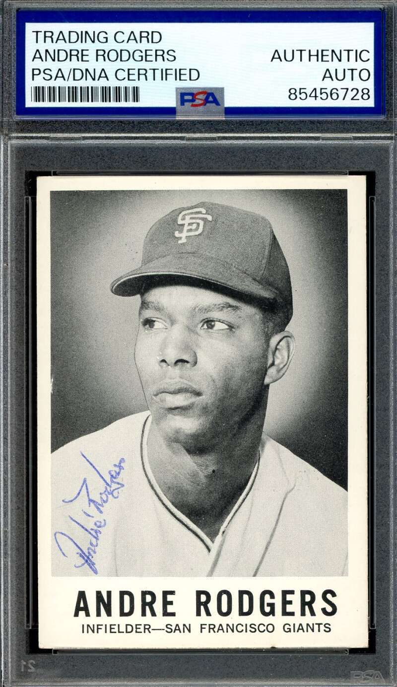 Andre Rodgers PSA DNA Vintage Signed 1960 Leaf Key Card Autograph